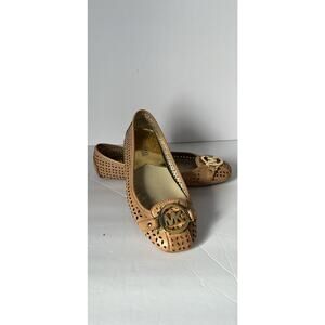 Michael Kors Luggage Leather Fulton Moc Flats/ Various Size 6,5